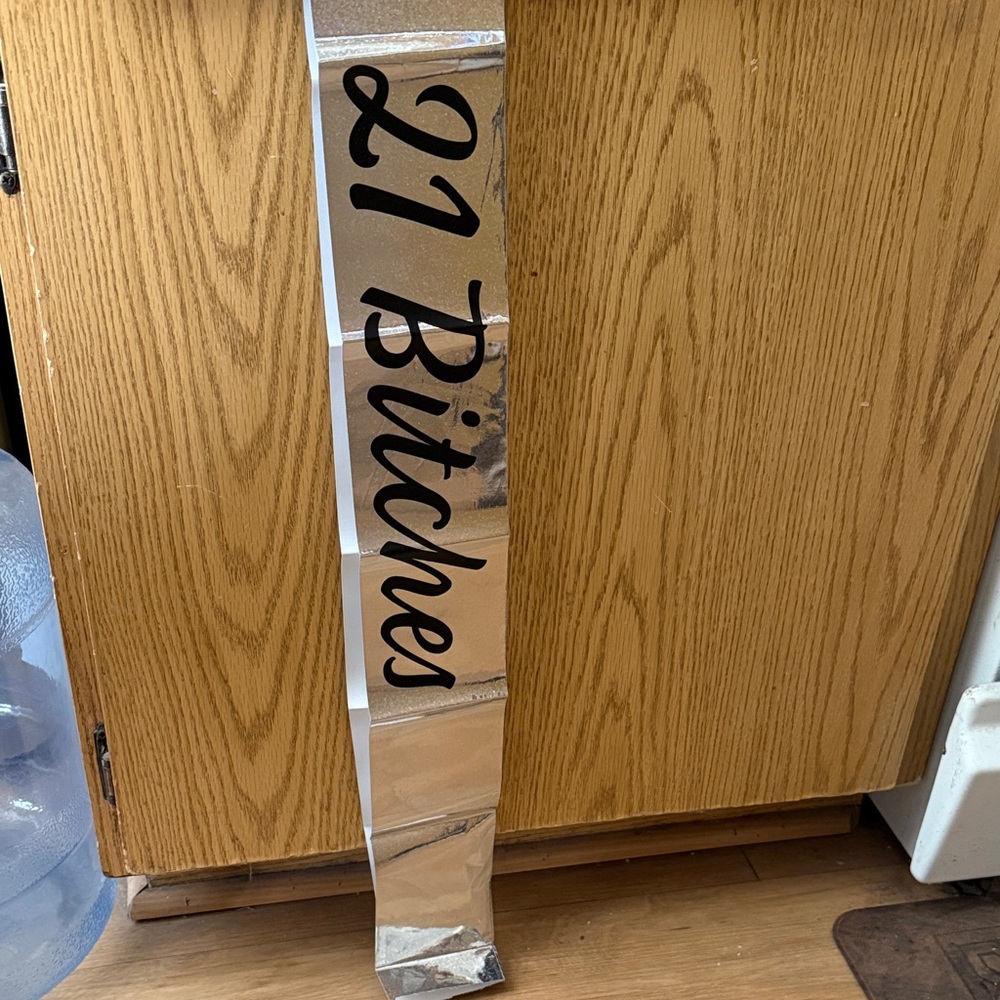 Silver Sash with Black Text
